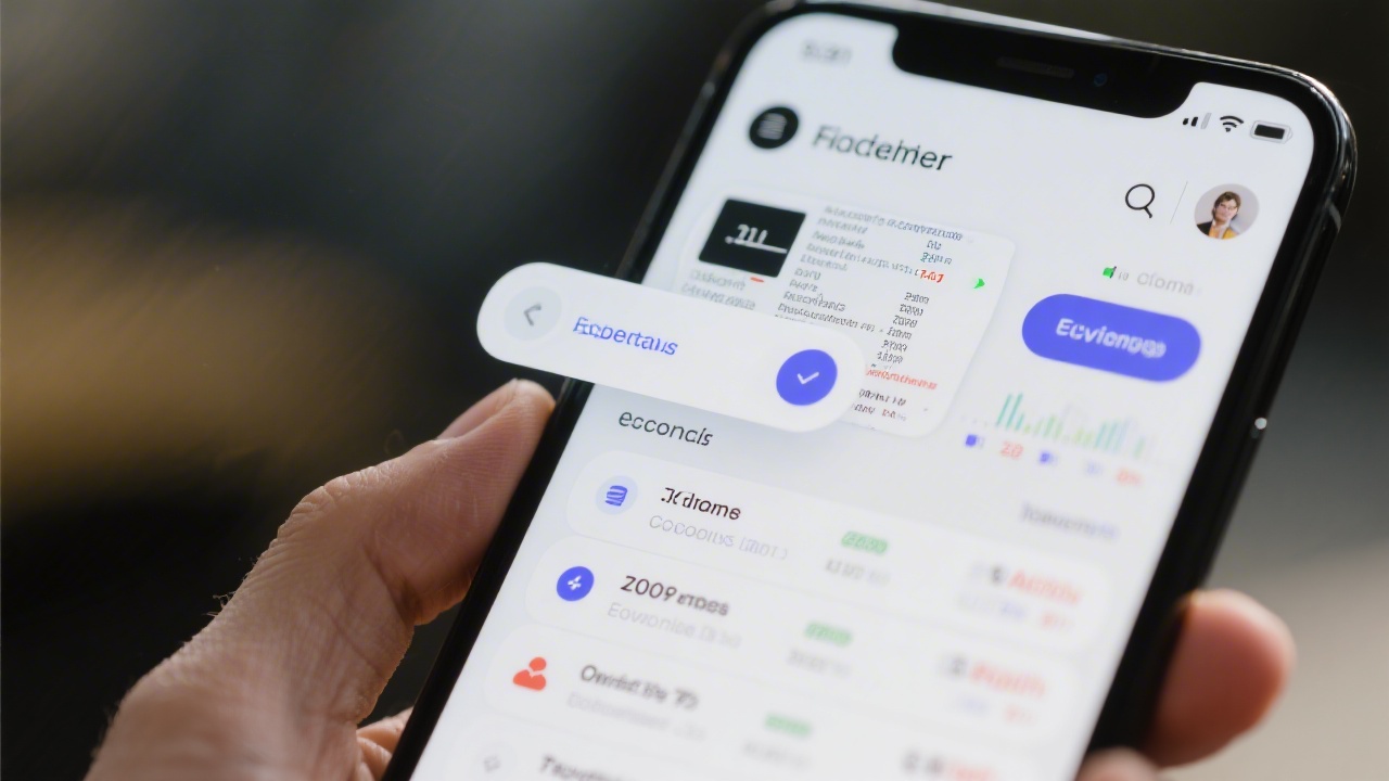 Close-up shot of a smartphone displaying receipt capture features, categorized expenses, and workflow approvals to demonstrate mobile accounting productivity for founders on the move